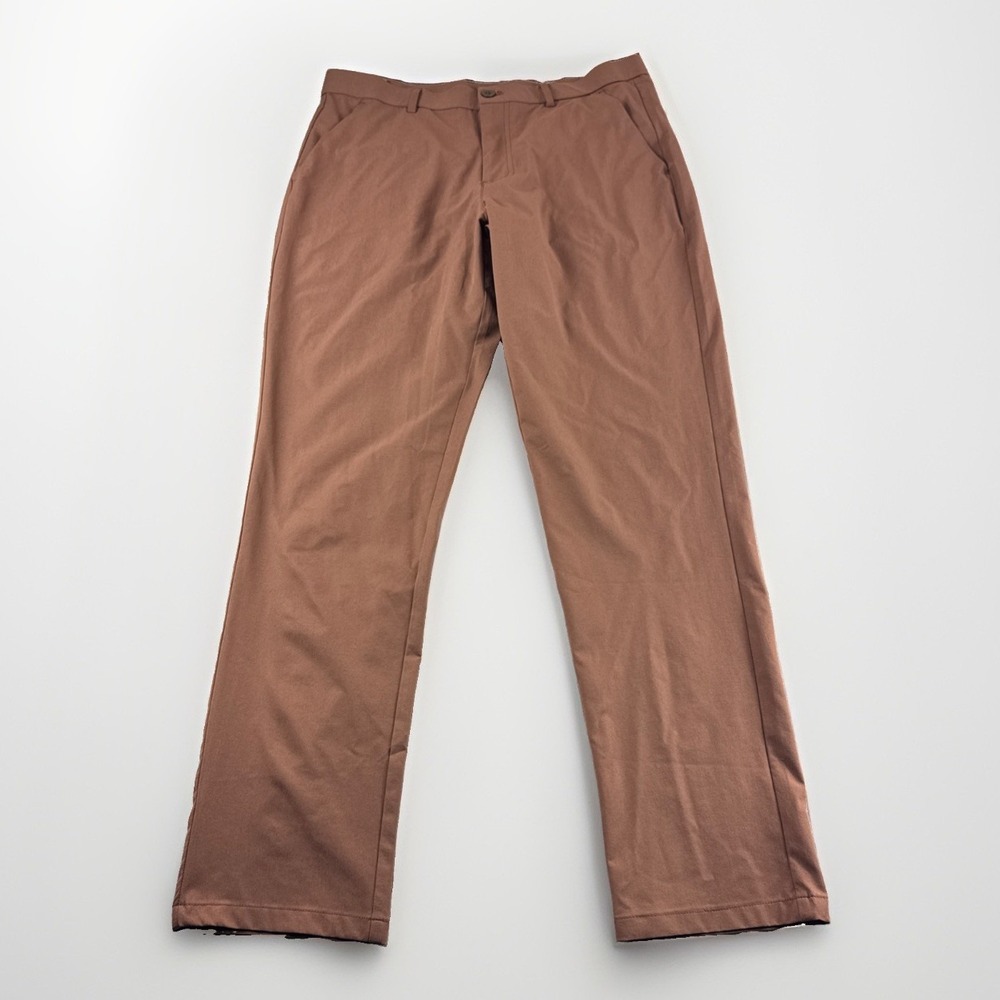 Libin Pants Mens 33x30 Brown Tech Golf Slacks Performance Casual Preppy Pockets